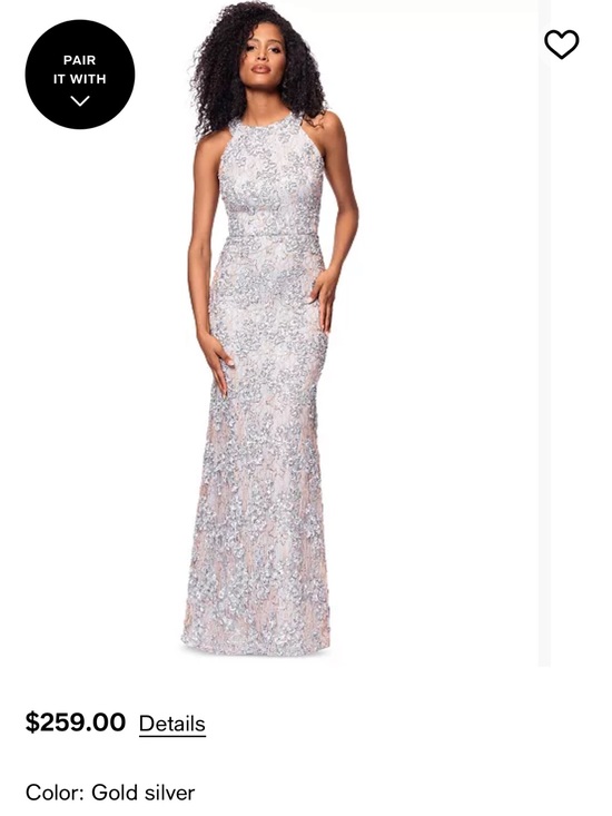 Xscape Dresses & Skirts - Xscape Gold Silver Halter Beaded Evening Gown